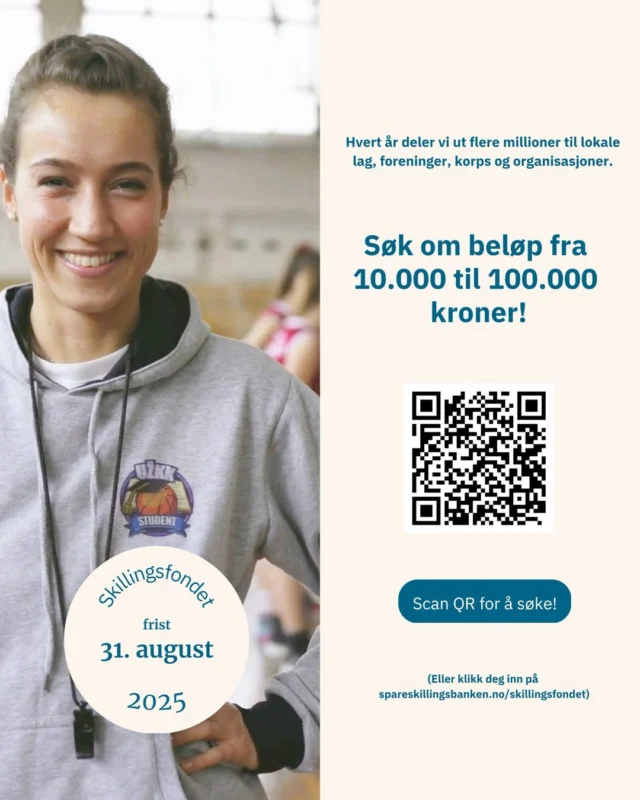 Søk om beløp fra 10.000 til 100.000 kroner før 31.august!👋 Les mer om Skillingsfondet på våre hjemmesider.